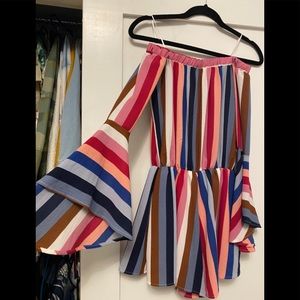 Off the shoulder long sleeve romper